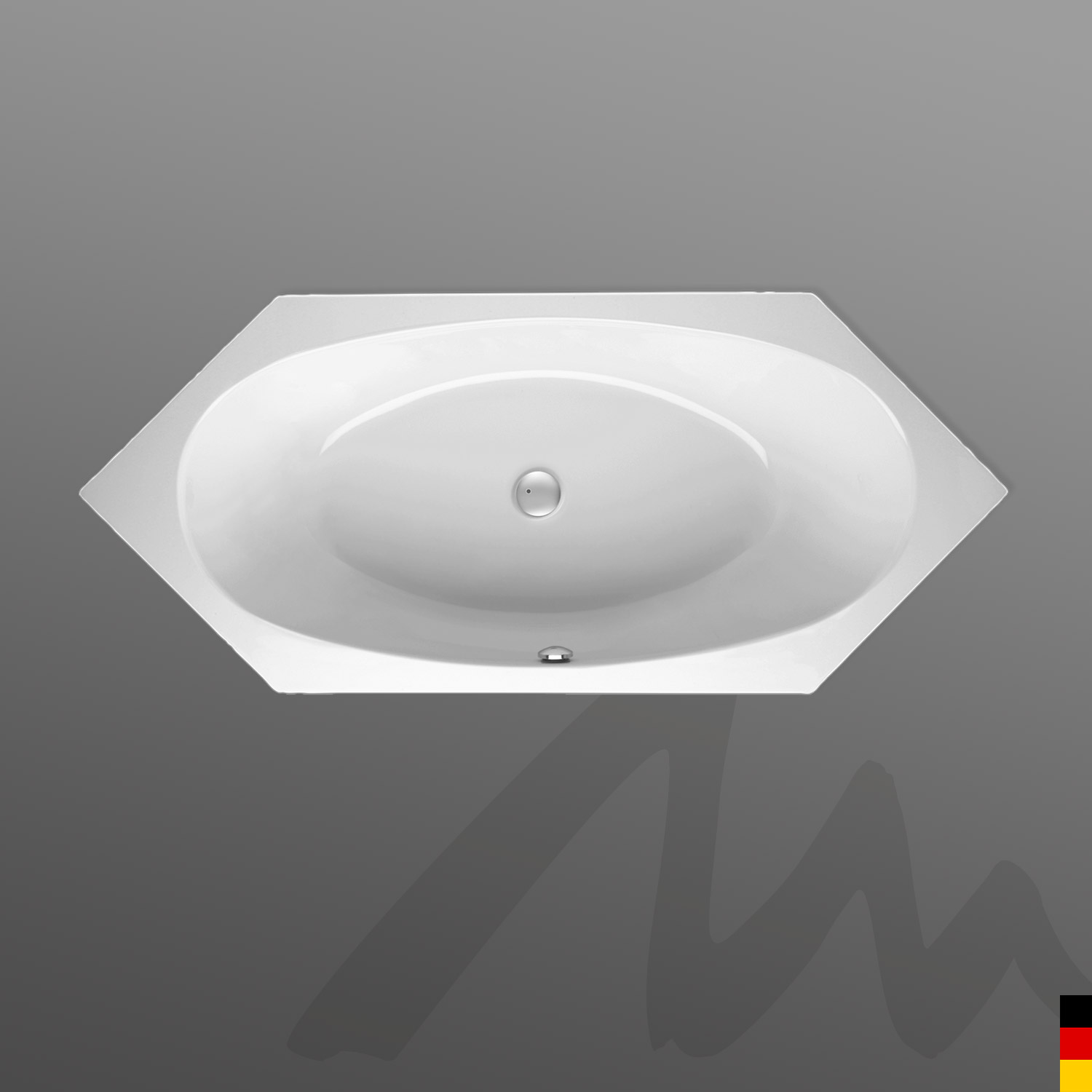 Mauersberger Badewanne 6-Eck Optusa 215/100  215x100x47cm  Farbe:weiß