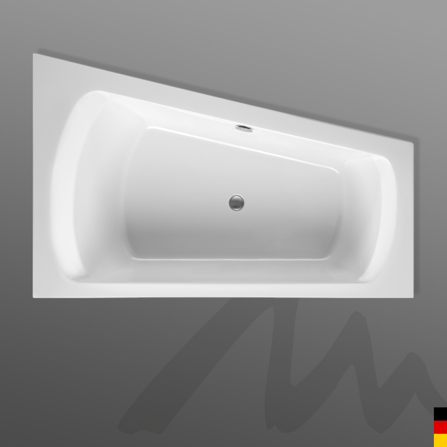 Mauersberger Badewanne Eckwanne Senecio 170/105 Ausführung rechts  170x105/65x47  Farbe:rein-weiß