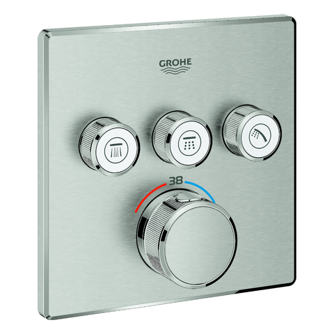 GROHE Thermostat Grohtherm SmartControl 29126 eckig FMS 3 ASV supersteel