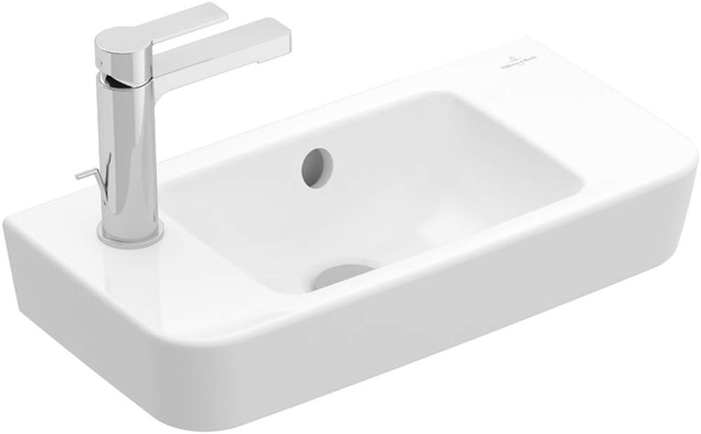 VB Handwaschbecken Compact O.novo 500x250mm Eckig ohne Überlauf Weiß Alpin