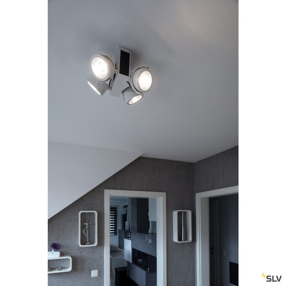 TEC KALU CW, LED Indoor Wand- und Deckenaufbauleuchte, quad weiß/schwarz 60° 3000K