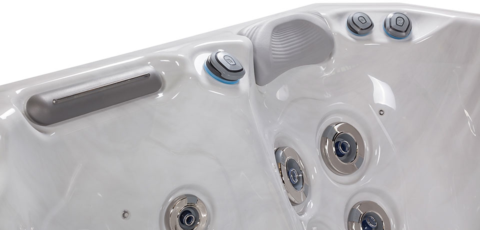 Whirlpool - Palermo Pearl White Grau Premium Isolierung 3,5cm +499€ Thermoabdeckung dunkelbraun Standard mit Pool Analyser per App +249,99€