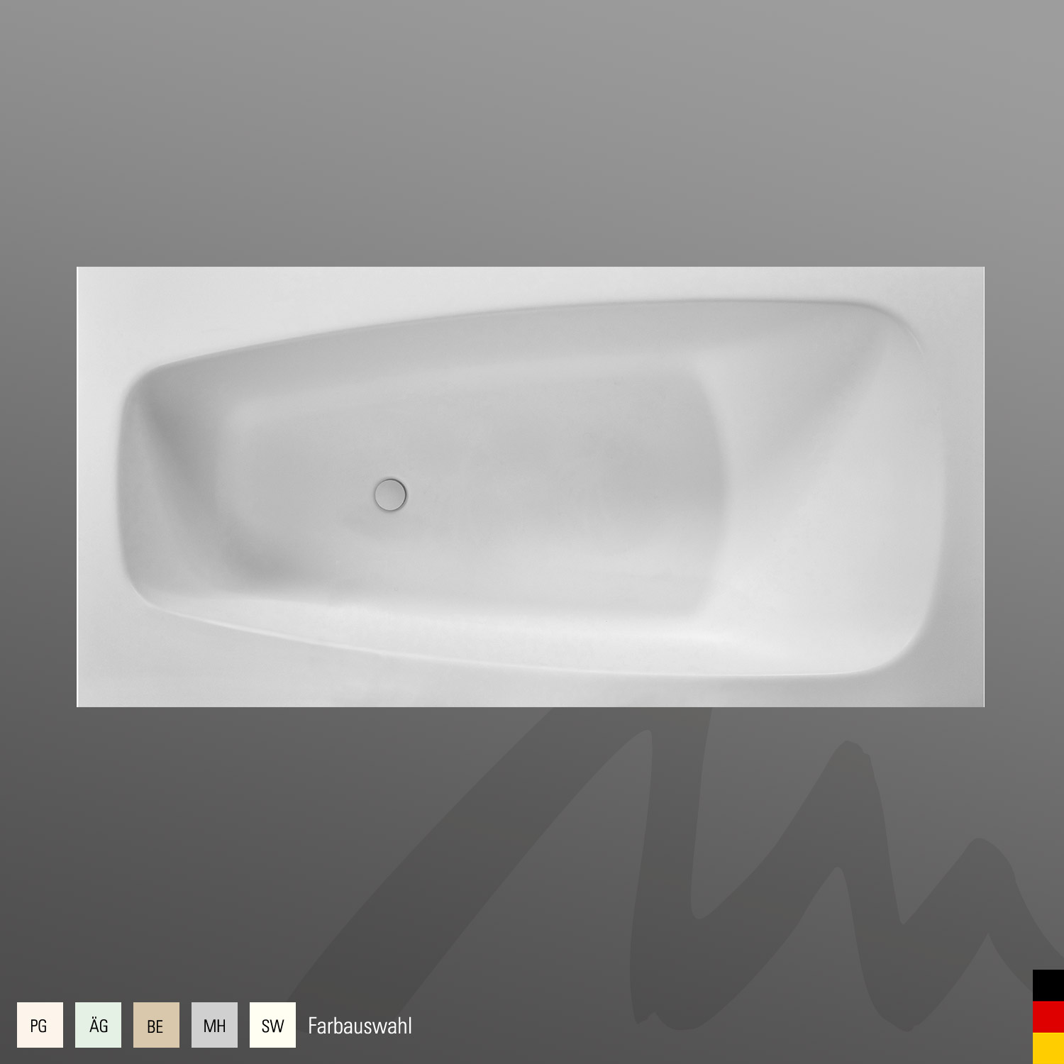 Mauersberger Badewanne Rechteck Scinosa 185/90  185x90x39cm  Farbe:Farbgr.3
