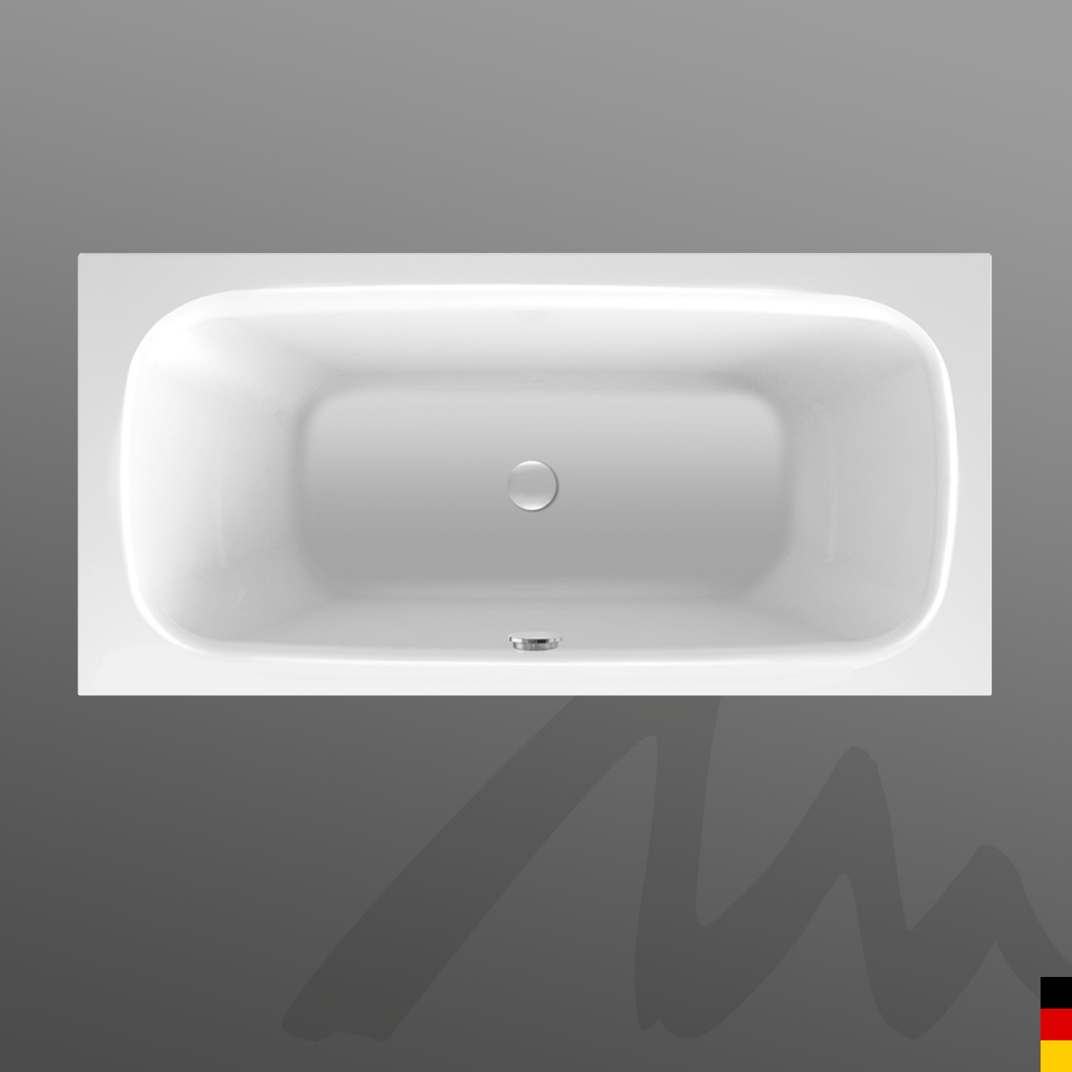 Mauersberger Badewanne Rechteck Nivalis Square 180/90 uno  180x90x43cm  Farbe:weiß