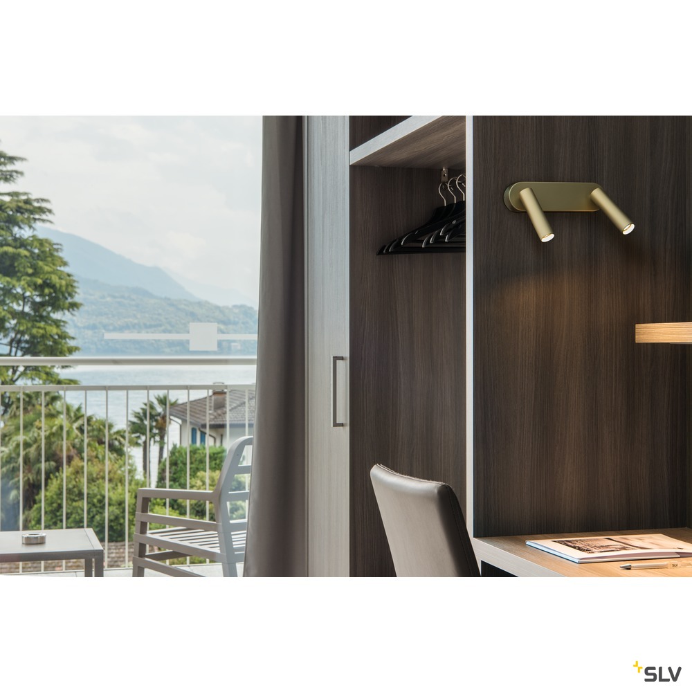 KARPO CW, LED Indoor Wand- und Deckenaufbauleuchte, double, soft gold, 3000K, 19W