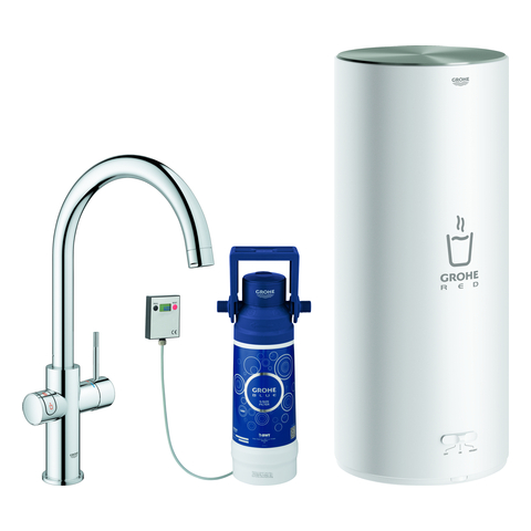 GROHE Armatur und Boiler GROHE Red Duo 30079_1 L-Size C-Auslauf chrom