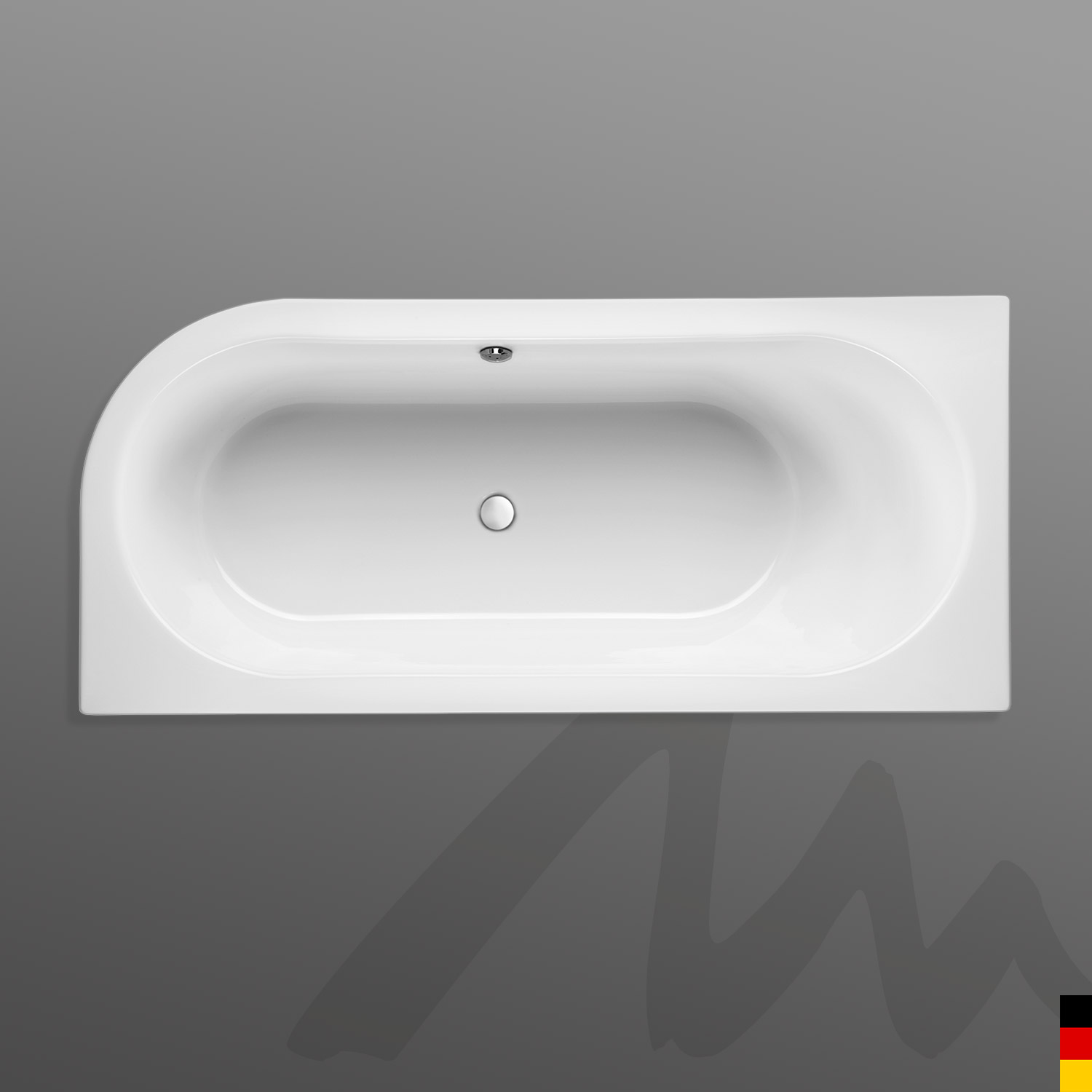 Mauersberger Badewanne Oval Primo 1 - 170/75 uno Ausführung rechts  170x75x44  Farbe:rein-weiß