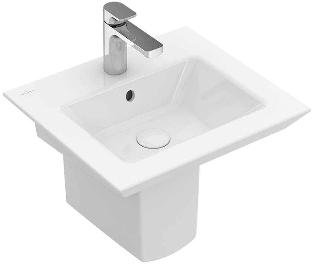 VB Handwaschbecken Legato 510x450mm Rechteck 1HL. ohne Überlauf Weiß Alpin