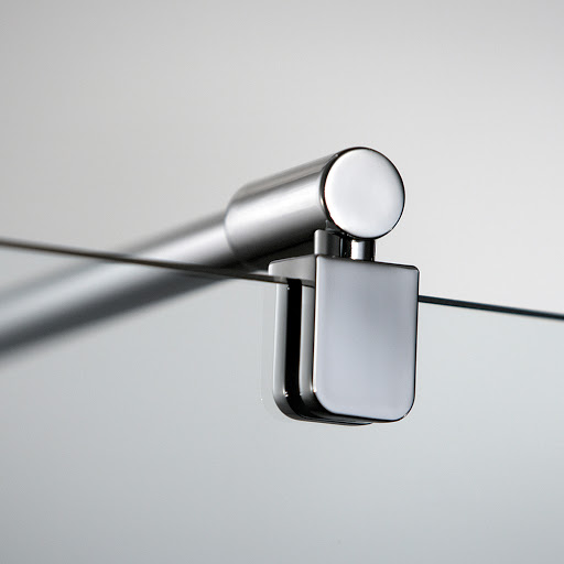 HSK Aperto Drehtür pendelbar an Nebenteil mit verkürzter Seitenwand 90 x 75 cm Twinseal (zweifach) Grauglas chromoptik Stangengriff 164 mm links