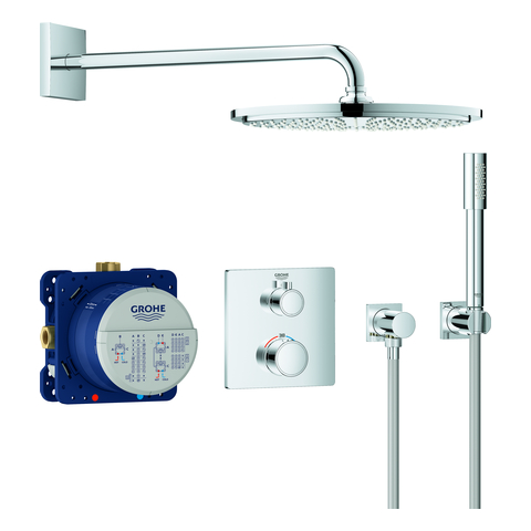 GROHE UP-Duschsystem Grohtherm 34730 mit FMS eck./SmartBox/Kopfb./Brauseset chrom
