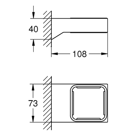 GROHE Halter Selection Cube 40865 für Glas/Seifenschale/-spender chrom
