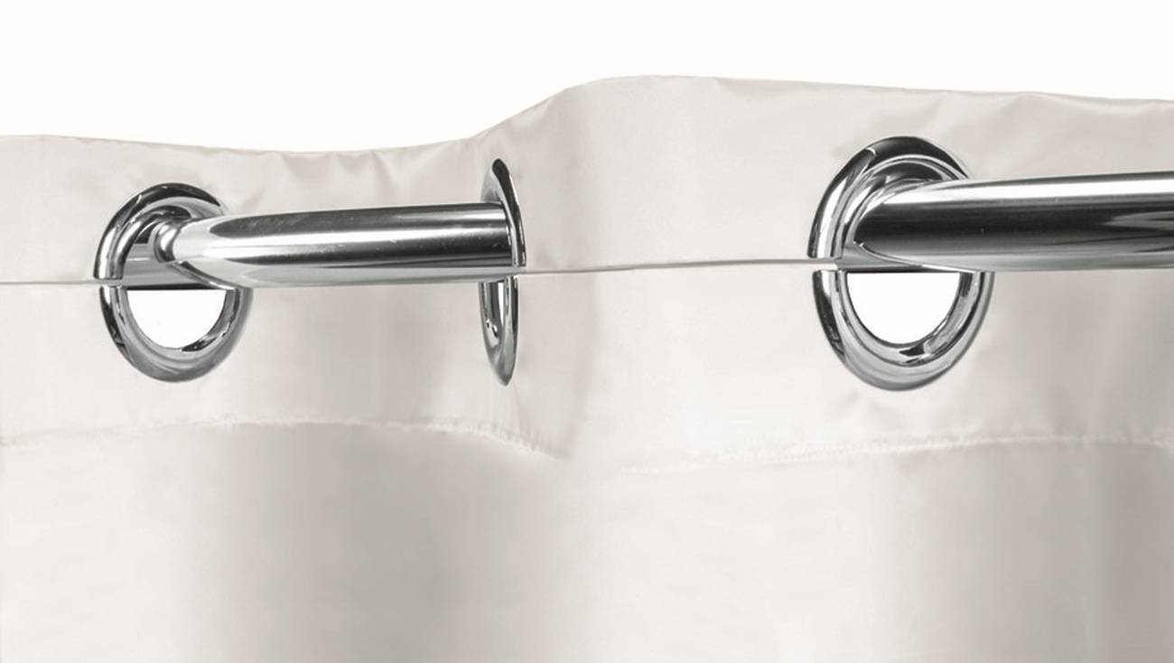 Duschvorhang Hook-On 100 % Polyester Weiss 180x200 cm