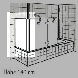HSK Seitenwand zu Badewannenaufsatz Exklusiv - 700 mm