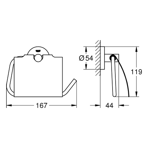 GROHE WC-Papierhalter Essentials 40367_1 mit Deckel hard graphite