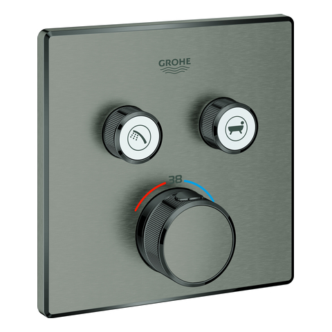 GROHE Thermostat Grohtherm SmartControl 29124 eckig FMS 2 ASV hard graphite geb.
