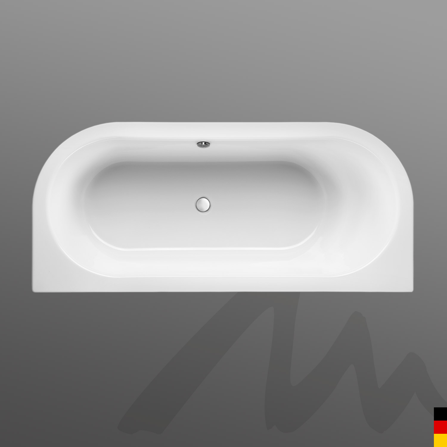 Mauersberger Badewanne Oval Primo 2 - 180/80 uno  180x80x45  Farbe: weiß