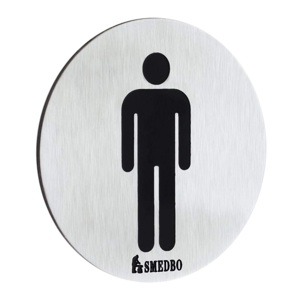 SMEDBO XTRA WC Schild: Herren. Edelstahl gebürstet