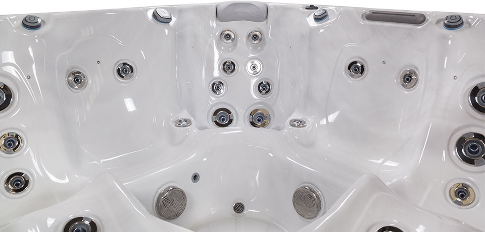 Whirlpool - Palermo Pearl White Grau Premium Isolierung 3,5cm +499€ Thermoabdeckung dunkelbraun Standard mit Pool Analyser per App +249,99€