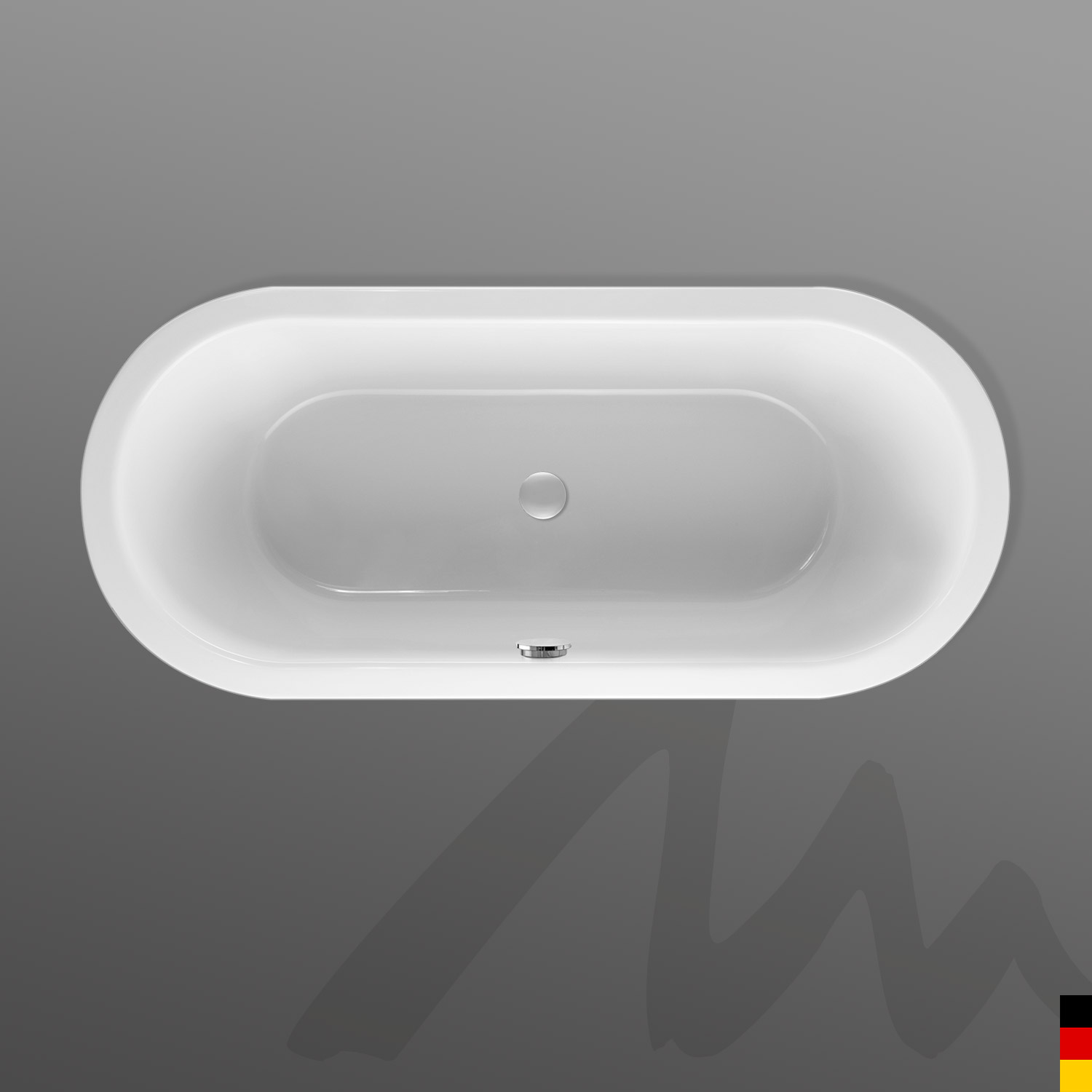 Mauersberger Badewanne Oval Crispa 170/75 duo  170x75x44cm  Farbe:weiß