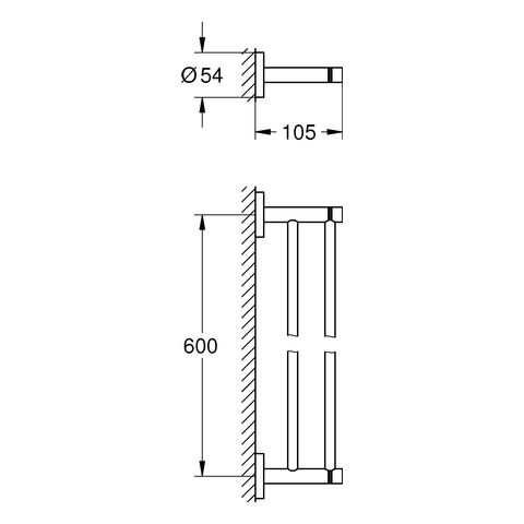 GROHE Doppel-Badetuchhalter Essentials 40802_1 654mm nickel gebürstet