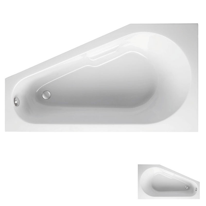 Mauersberger Badewanne Kompaktform Stricta 160/90 links  160x90x45cm  Farbe:weiß
