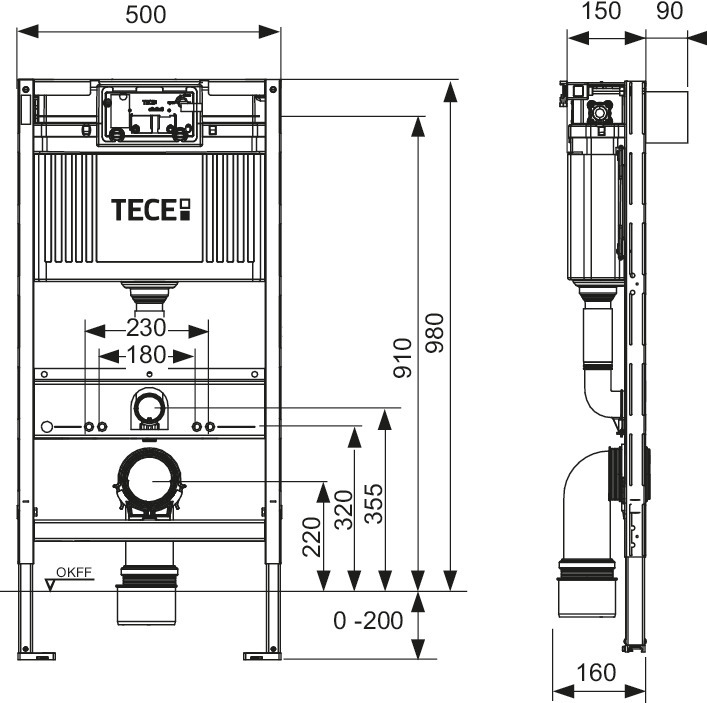 TECEprofil WC-Modul 980mm