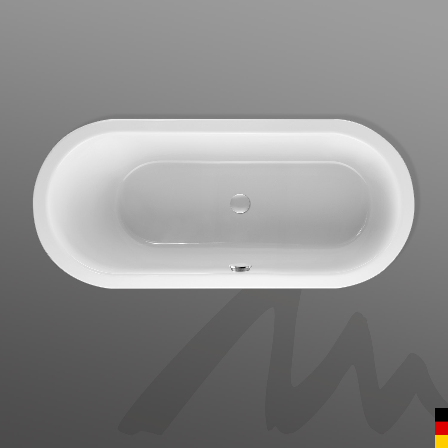 Mauersberger Badewanne Oval Crispa 170/75 uno  170x75x44cm  Farbe:weiß
