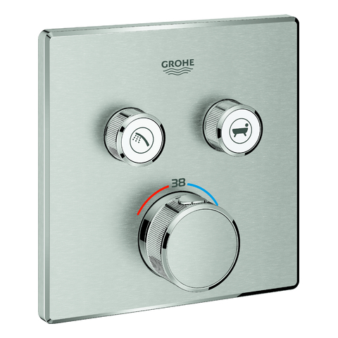 GROHE Thermostat Grohtherm SmartControl 29124 eckig FMS 2 ASV supersteel