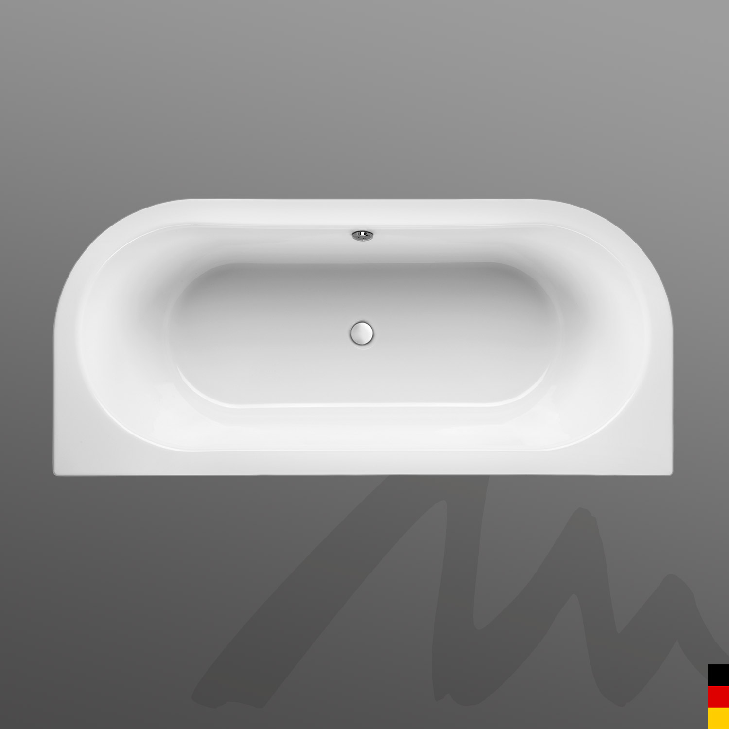 Mauersberger Badewanne Oval Primo 2 - 170/75 duo  170x75x44  Farbe: weiß