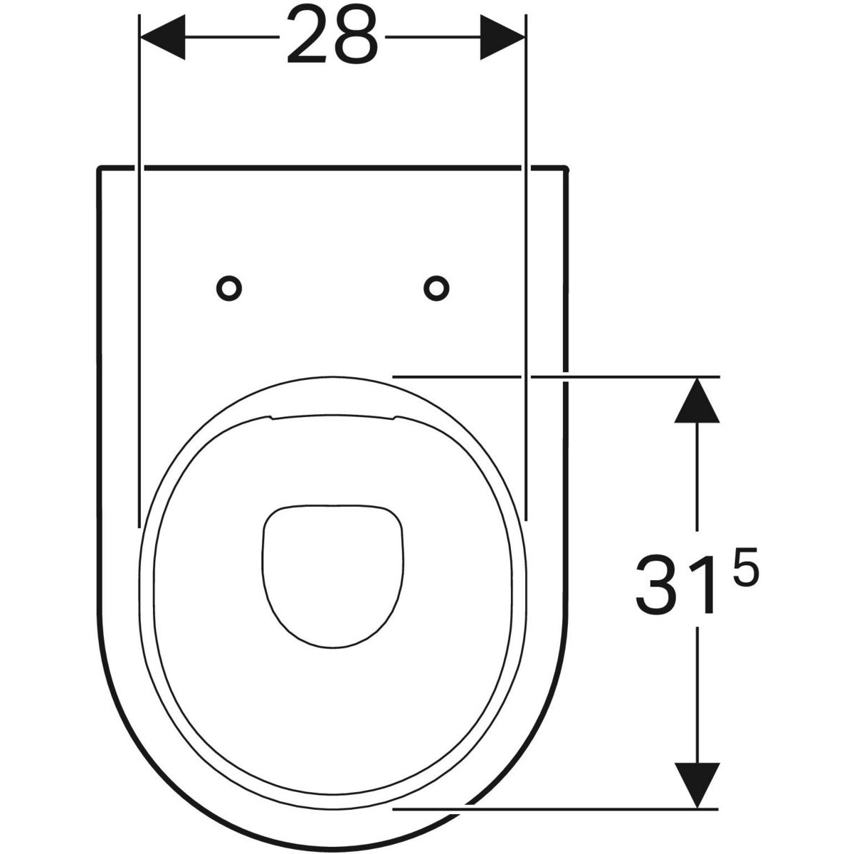 GE Acanto Stand-WC Tiefspüler, erhöht geschlossene Form Rimfree, weiß KeraTect