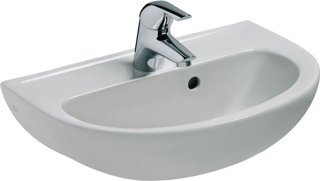 IS Handwaschbecken Eurovit 1 Hl. m.seitl.Ül. 500x350x195mm Weiß