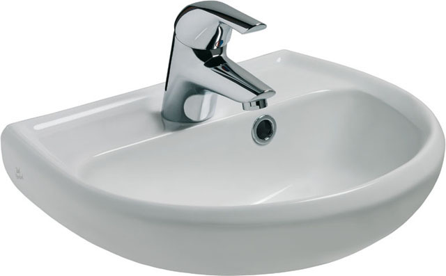 IS Handwaschbecken Eurovit 1 Hl. m.seitl.Ül. 400x350x195mm Weiß