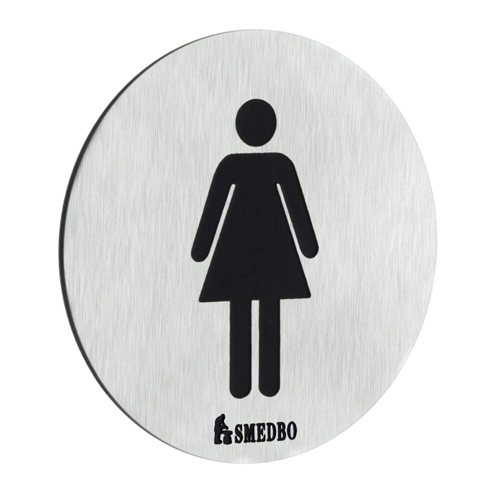 SMEDBO XTRA WC Schild: Damen. Edelstahl gebürstet